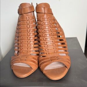 Vince Camuto Tan Woven Heels